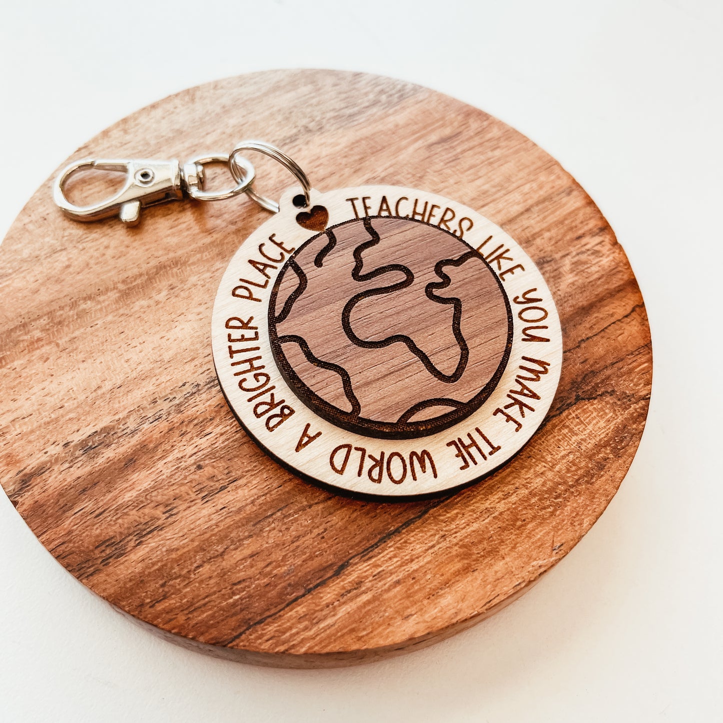 3D Earth Teacher Keychain