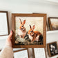 Vintage Inspired Bunny Print Framed Sign