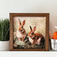 Vintage Inspired Bunny Print Framed Sign