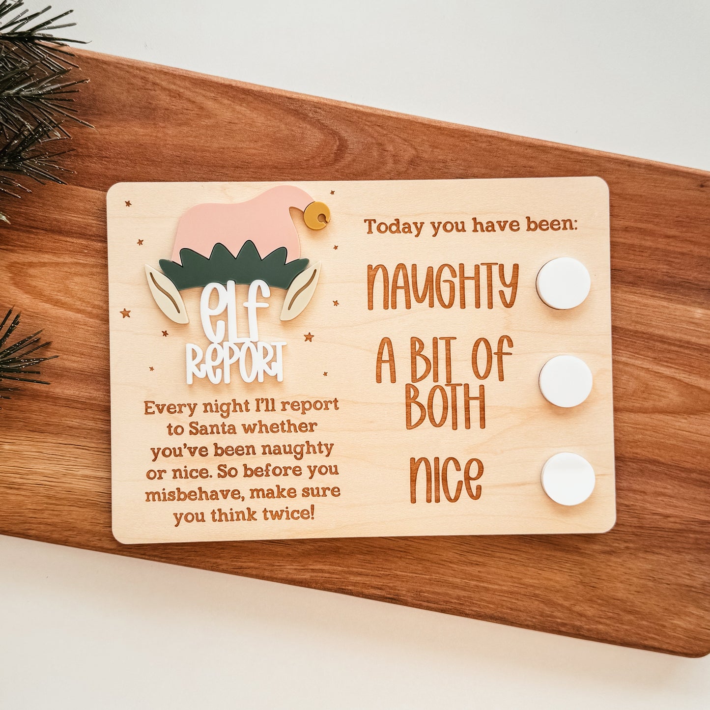 Elf Report Mini Sign