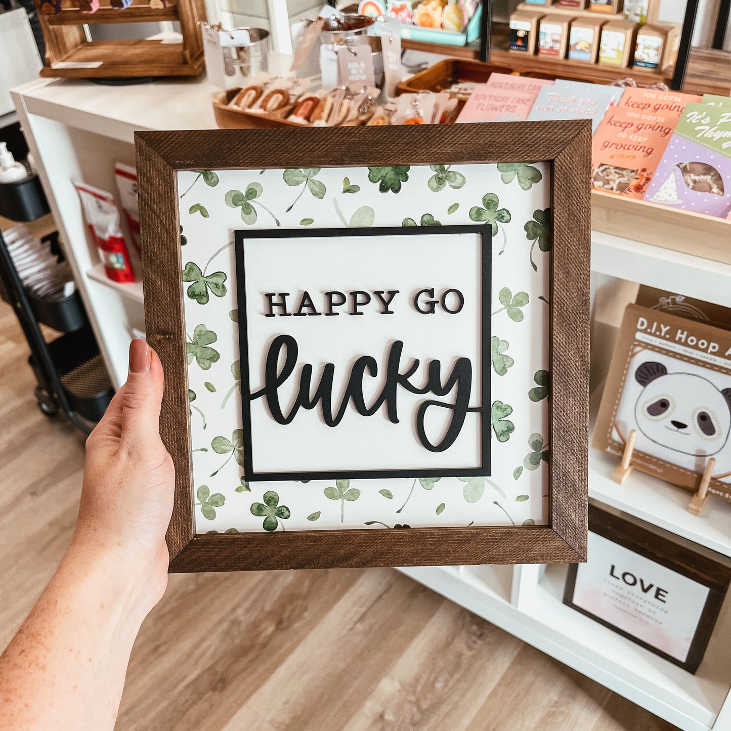 Happy Go Lucky Framed Sign