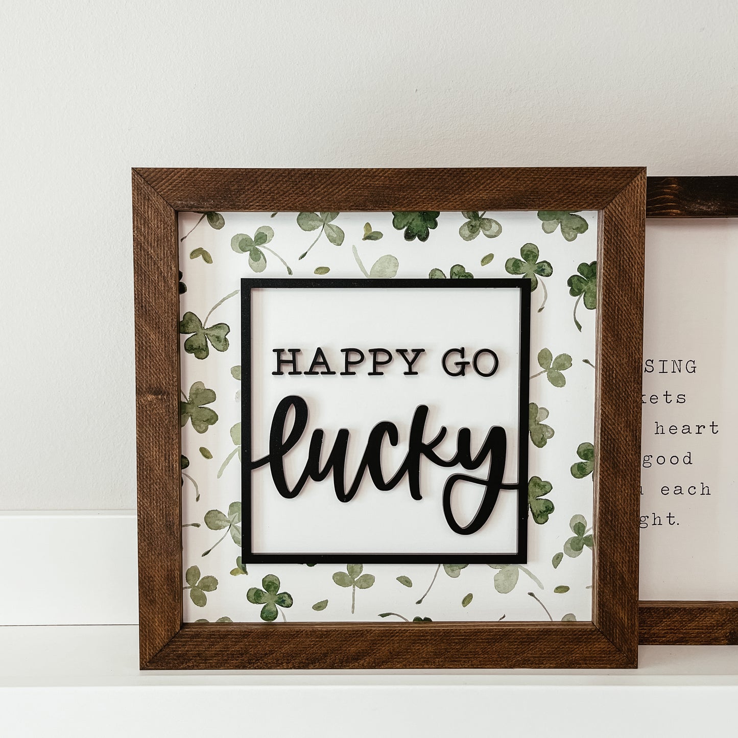 Happy Go Lucky Framed Sign