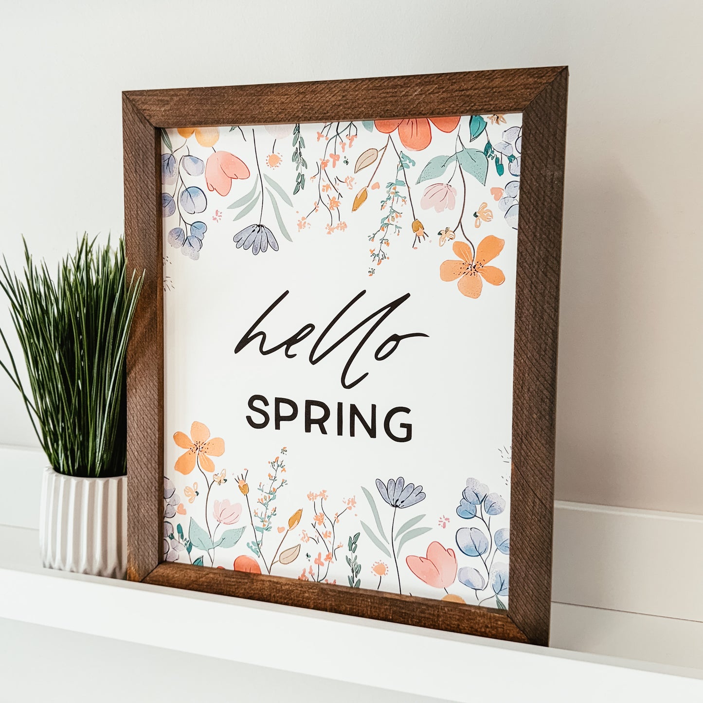 Hello Spring Framed Sign