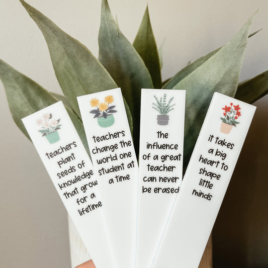 Set Of Four Mini Teacher Plant Markers