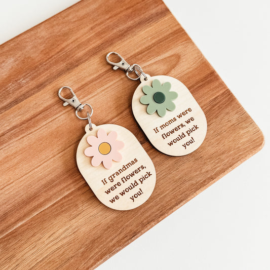 If Moms/Grandmas Were Flowers 3D Keychain