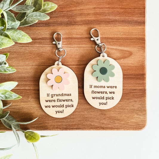 If Moms/Grandmas Were Flowers 3D Keychain