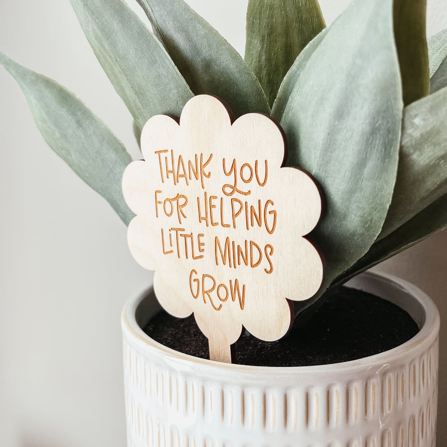 Thank You For Helping Little Minds Grow Wooden Plant Marker