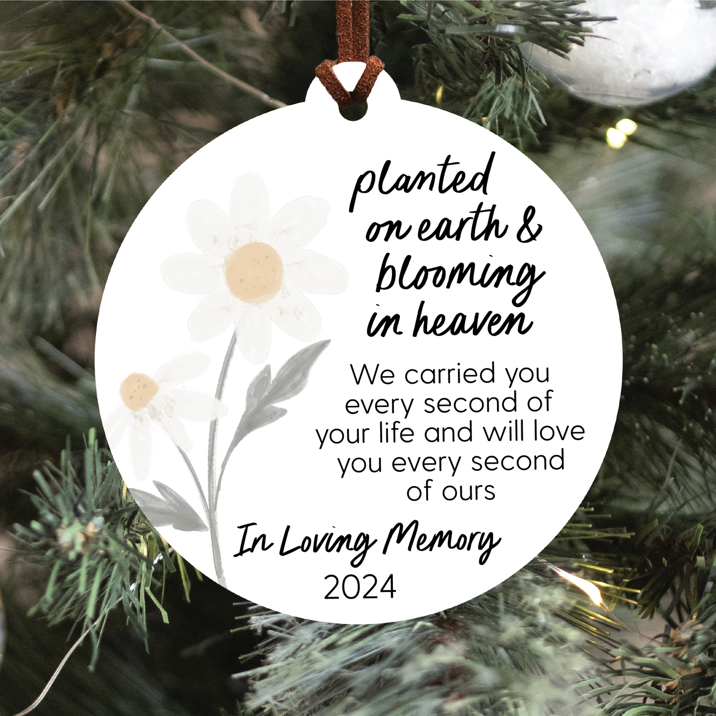 Blooming in Heaven Miscarriage Christmas Ornament