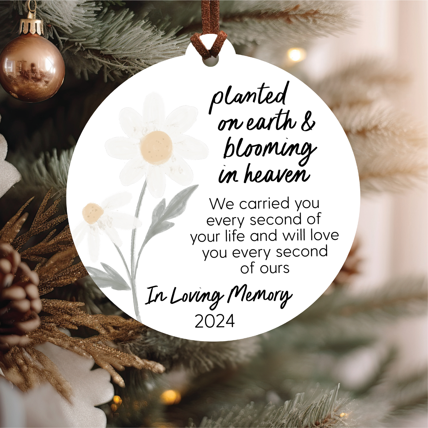 Blooming in Heaven Miscarriage Christmas Ornament