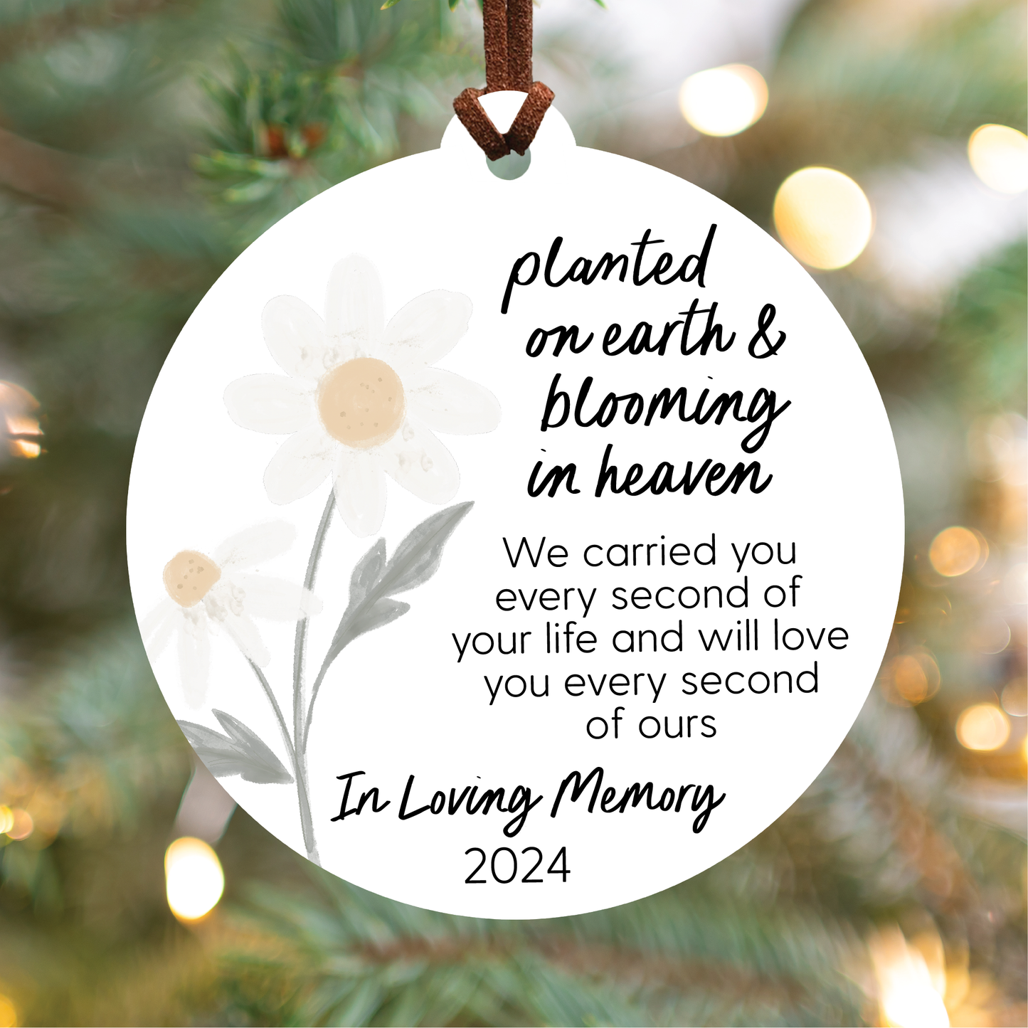 Blooming in Heaven Miscarriage Christmas Ornament