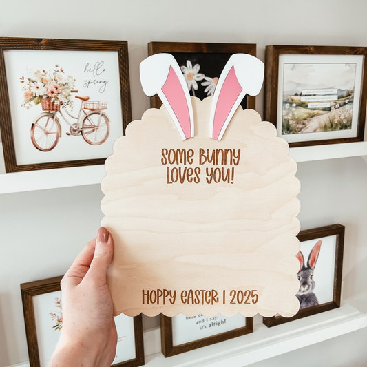 Some Bunny Loves You DIY Footprint Sign