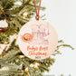 Baby's First Christmas Ornament | Wood Boho Outfit | Girl And Boy Variations