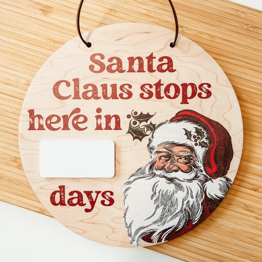 Vintage Santa Christmas Countdown Mini Round