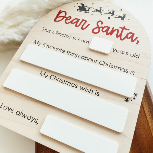 Dear Santa Dry Erase Christmas Sign