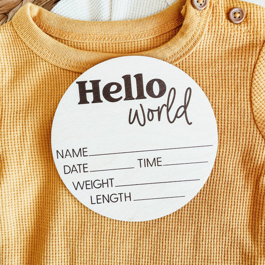 Baby Birth Announcement - Minimalist Hello World