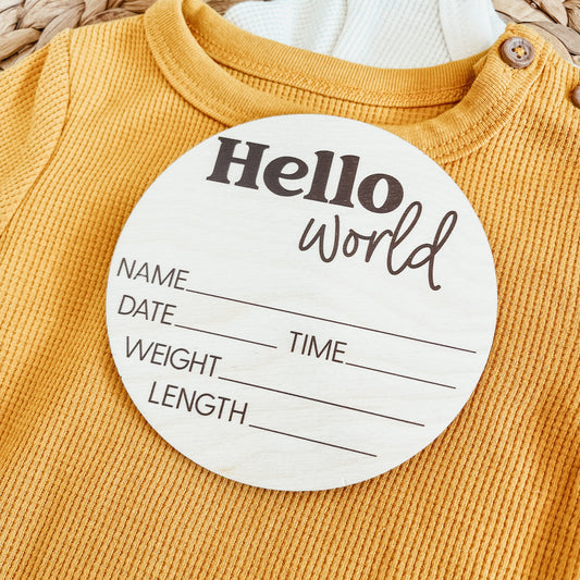 Baby Birth Announcement - Minimalist Hello World