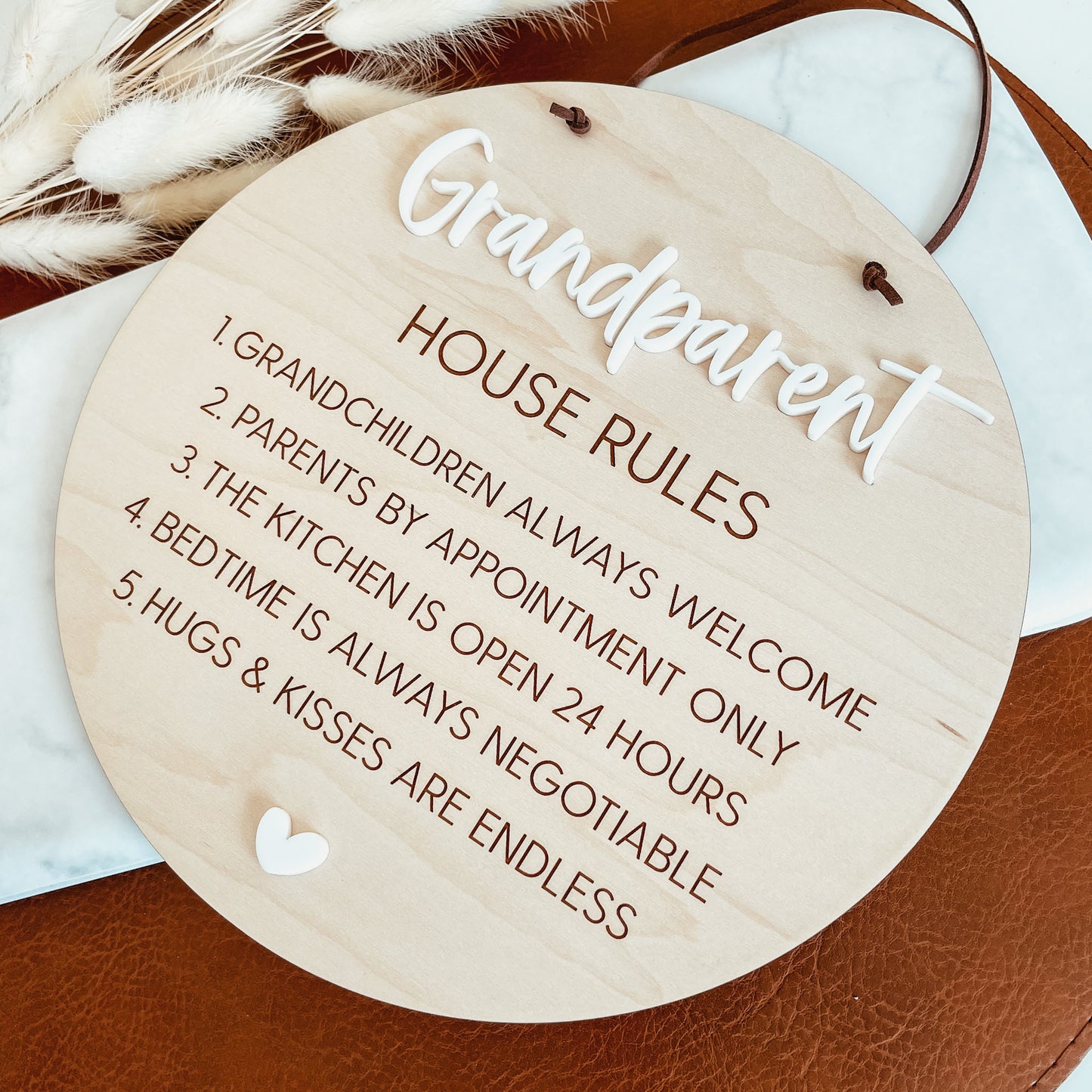 Grandparent House Rules Engraved Pennant Sign