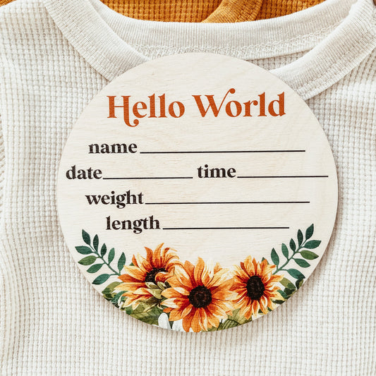 Sunflower Birth Announcement