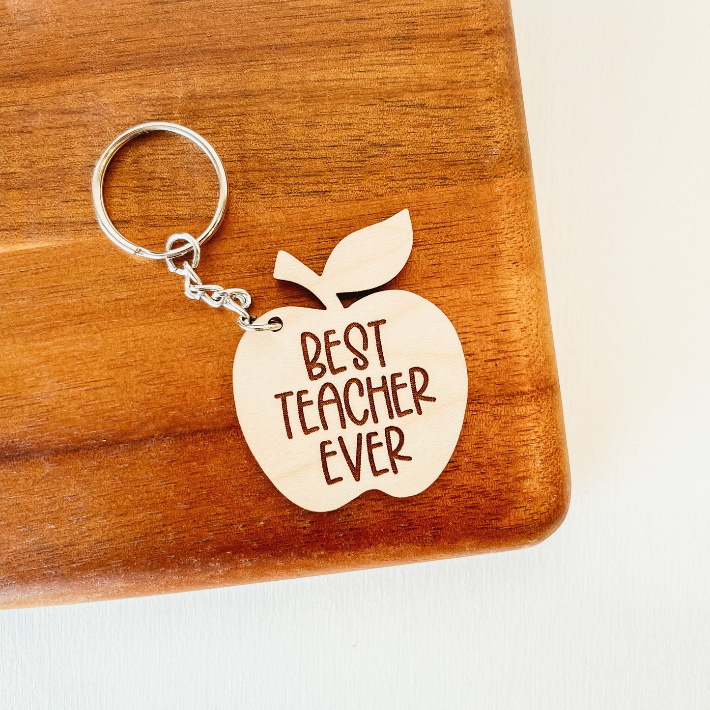 Best Teacher Ever Apple Keychain