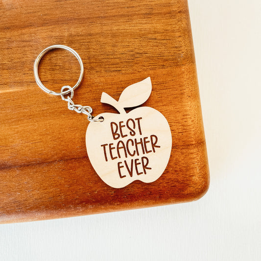 Best Teacher Ever Apple Keychain