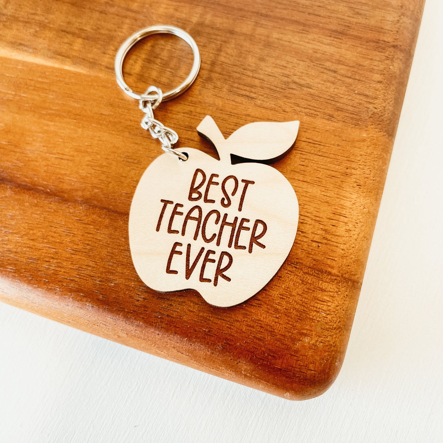 Best Teacher Ever Apple Keychain