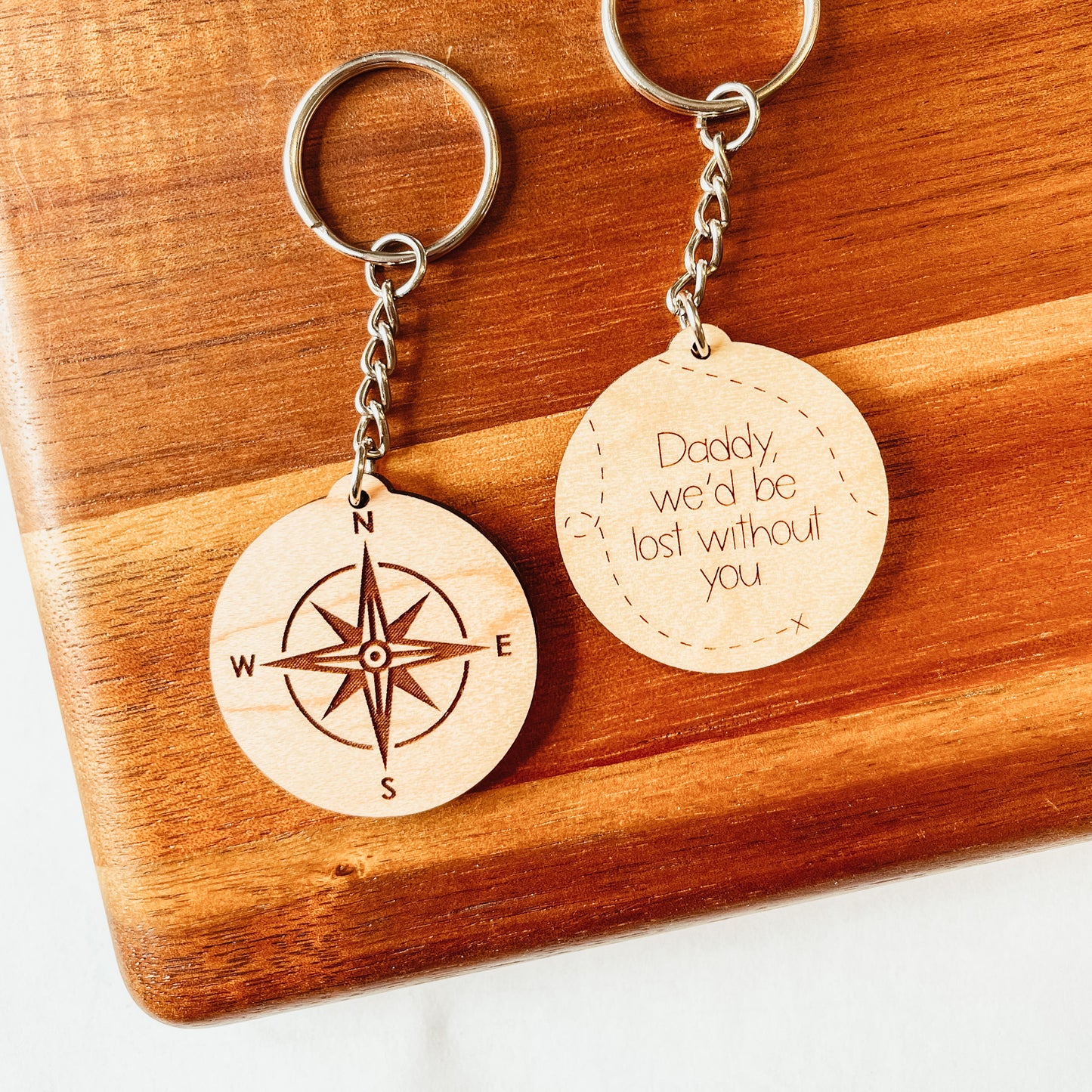 Daddy We'd Be Lost Without You Keychain