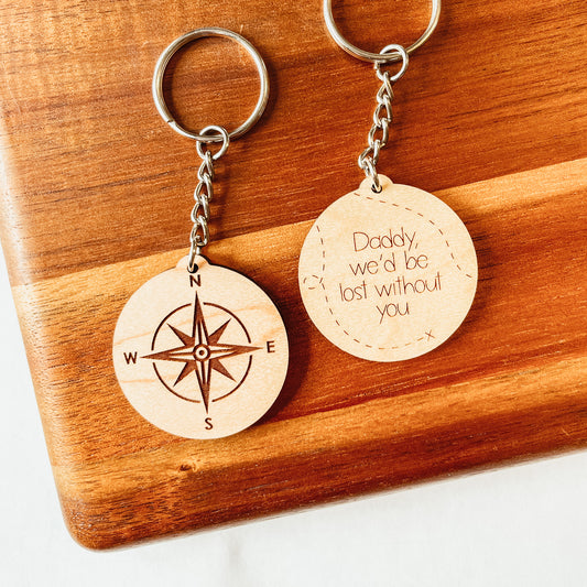 Daddy We'd Be Lost Without You Keychain