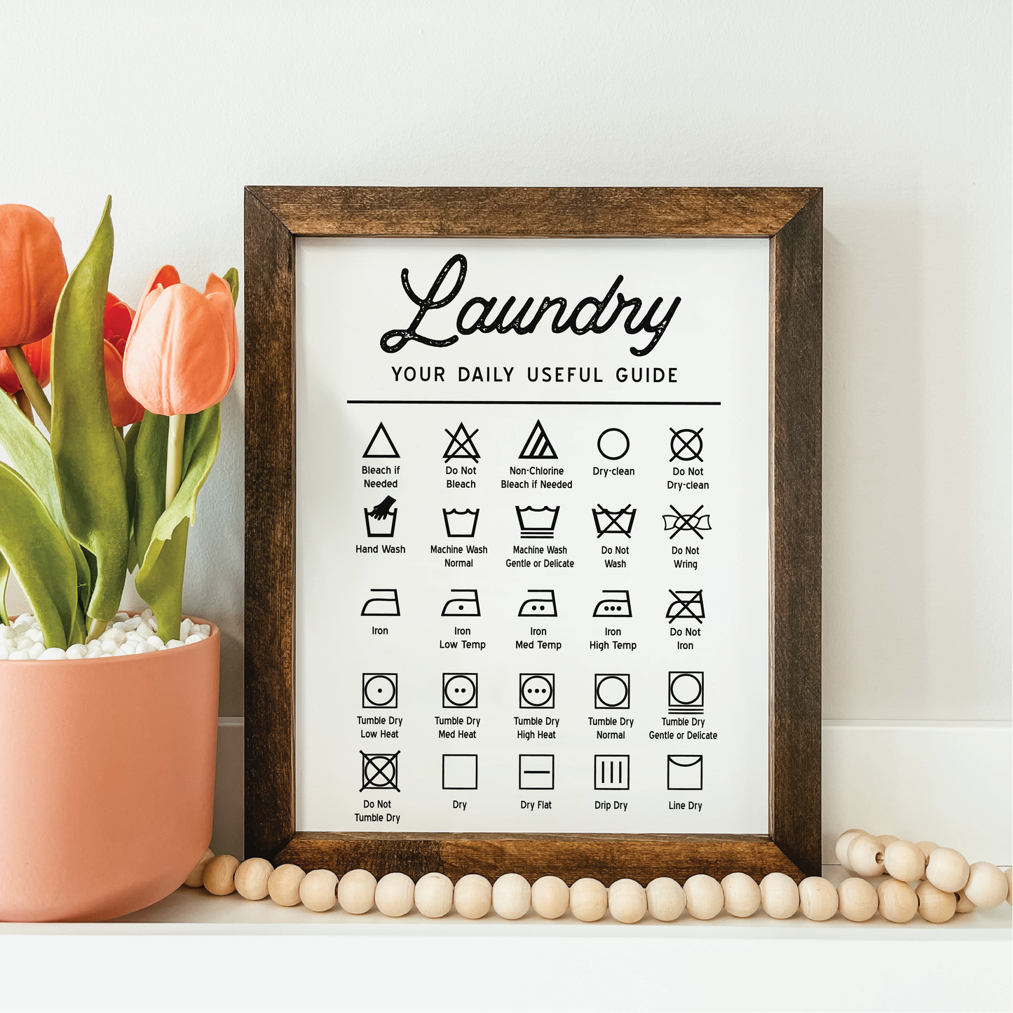 Laundry Symbols Framed Sign