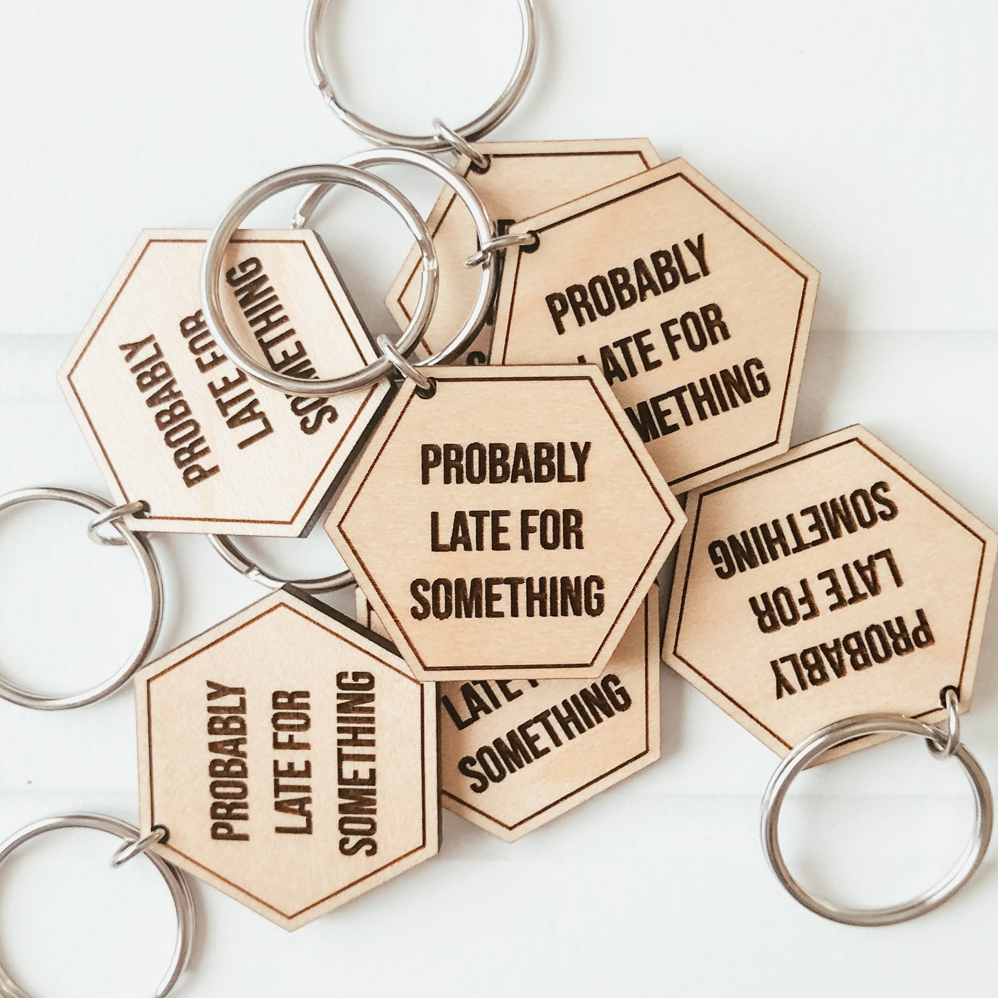 Probably Late For Something Keychain