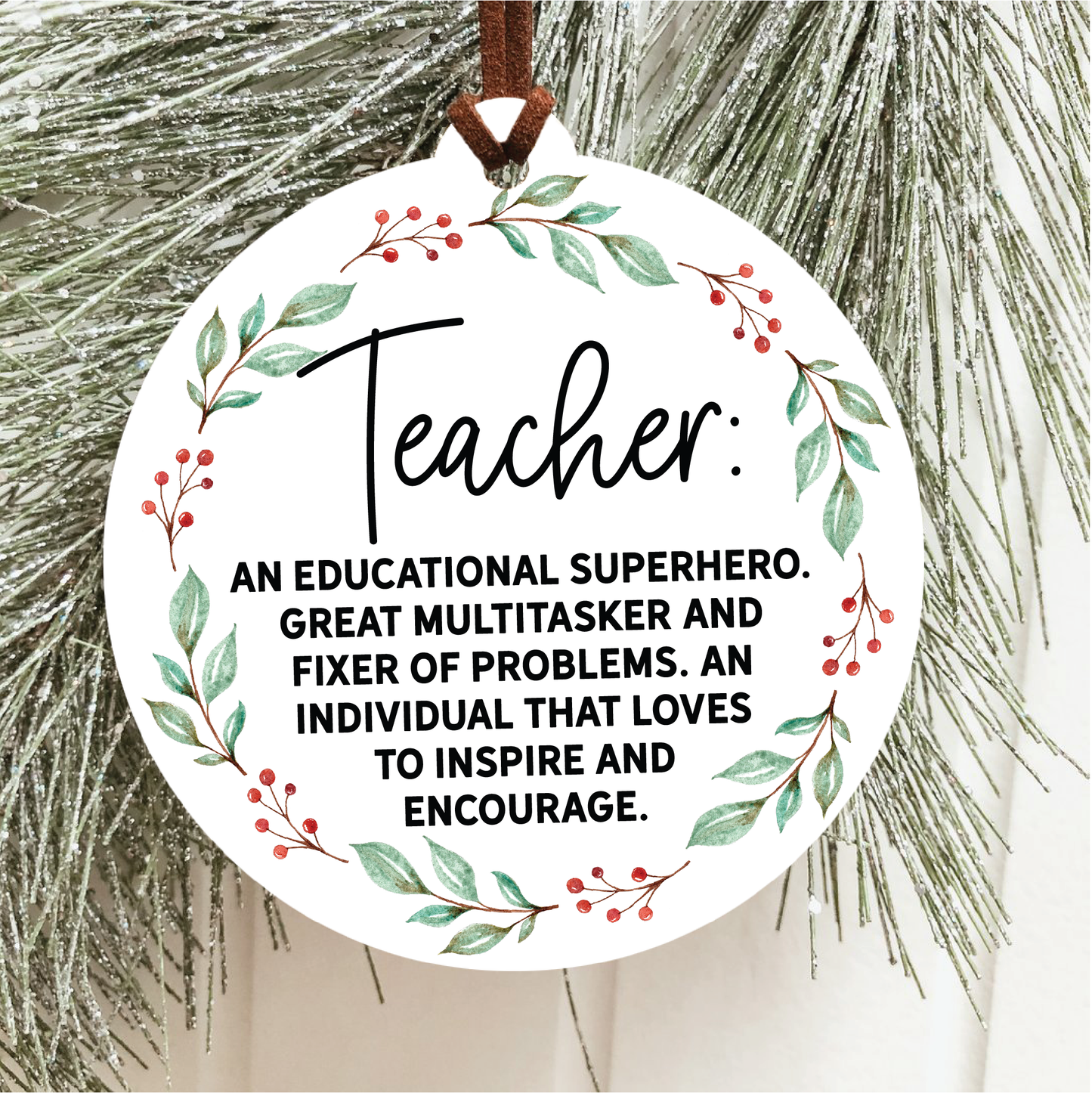 Teacher Definition Christmas Ornament