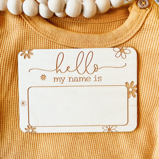 Daisy Name Tag Birth Announcement