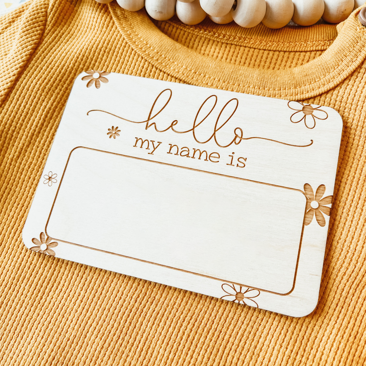 Daisy Name Tag Birth Announcement