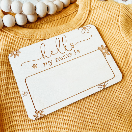 Daisy Name Tag Birth Announcement