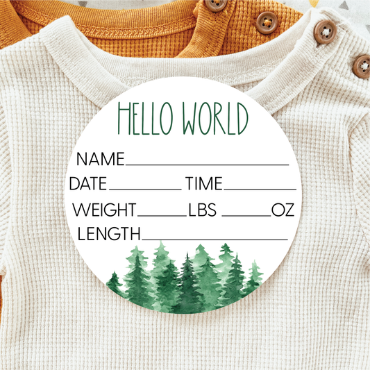 Acrylic Forest Birth Announcement