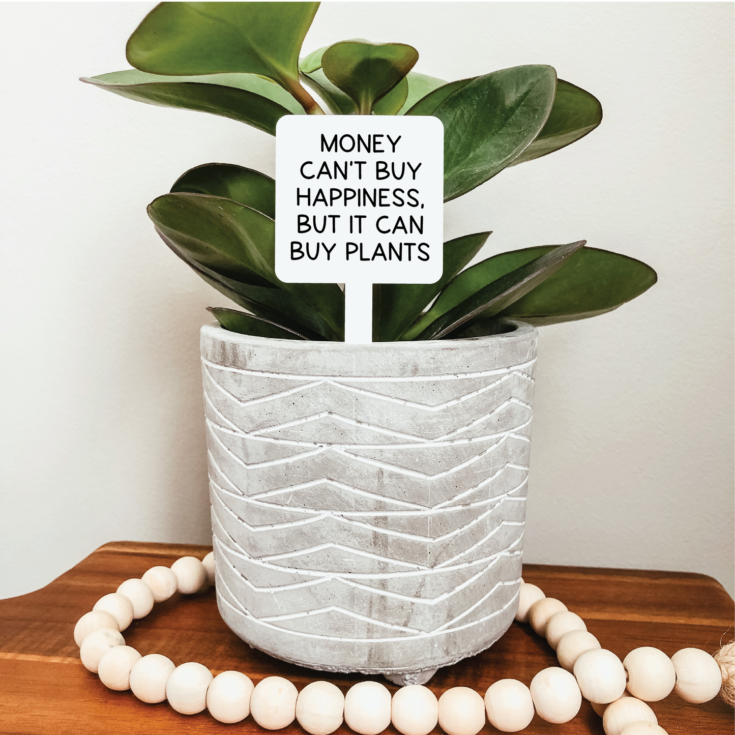 Money Can't Buy Happiness Plant Marker